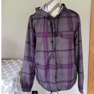 Kirra Purple Plaid Windbreaker Jacket Women's Small